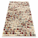 Tapis en laine KILIM 7950/52933 Géométrique beige / gris / bordeaux
