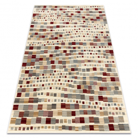 Tapis en laine KILIM 7950/52933 Géométrique beige / gris / bordeaux