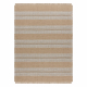 Teppich JUTE 3734 beige / grau Streifen - Jute, flachgewebt, Fransen