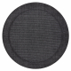 Okrúhly koberec TIMO 5979 SISAL vonkajšie rám čierna