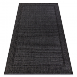 Sisal tapijt TIMO 5979 buitenshuis kader zwart