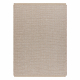 Teppich JUTE 3652 beige / grau einfarbig - Jute, flachgewebt, Fransen
