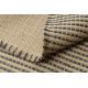 Carpet JUTE 3652 black / beige lines - jute, flat-woven, fringes