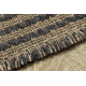 Carpet JUTE 3650 black / beige lines - jute, flat-woven, fringes