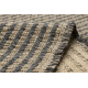 Teppich JUTE 3650 schwarz / beige Linien - Jute, flachgewebt, Fransen