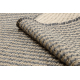 Carpet JUTE 3650 black / beige lines - jute, flat-woven, fringes