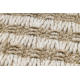 Koberec JUTE 3650 krémová / béžové linky - juta, plocho tkaný, strapce