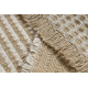 Kilimas JUTE 3650 kremastaas / smėlio spalvos linijos - džiutas, plokščias austas, kutais