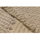 Carpet JUTE 3650 beige lines - jute, flat-woven, fringes