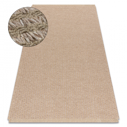 Teppich JUTE 3650 beige Linien - Jute, flachgewebt, Fransen