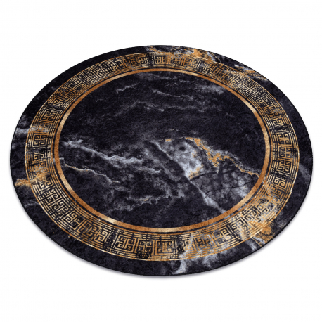 MIRO 51199.806 circle tvättmatta Marble, greek metrisk halkskydd - svart / guld