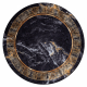 MIRO 51199.806 krog pralna preproga Marmor, grški protizdrsna - črn / zlata