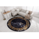 MIRO 51199.806 circle washing carpet Marble, greek anti-slip - black / gold