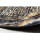 MIRO 51199.806 cirkel tapijt wasbaar marmer, grieks antislip - zwart / goud