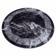 MIRO 51199.807 cirkel tæppe skal vaskes Marmor, græsk skridsikker - sort / hvid