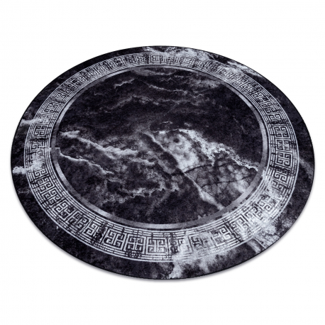 MIRO 51199.807 mycí kulatý kobereč Mramor, řecký protiskluz - černý / bílá