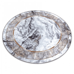 MIRO 51199.805 krog pralna preproga Marmor, grški protizdrsna - siva / zlata