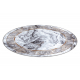 MIRO 51199.805 Kreis Waschteppich Marmor, griechisch Anti-Rutsch - grau / gold