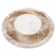 MIRO 51236.807 Kreis Waschteppich Marmor, griechisch Anti-Rutsch - beige / gold