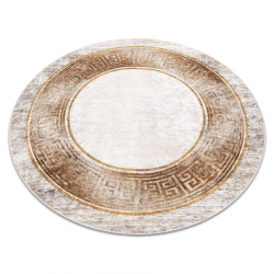 MIRO 51236.807 cirkel tapijt wasbaar marmer, grieks antislip - beige / goud