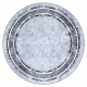 MIRO 51254.802 cirkel tæppe skal vaskes Marmor, græsk skridsikker - grå / sort