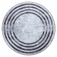 Tapis lavable MIRO 51231.806 cercle Lignes antidérapant - gris / noir