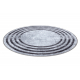 MIRO 51231.806 cirkel tæppe skal vaskes Linjer skridsikker - grå / sort