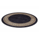 MIRO 51360.802 cirkel tapijt wasbaar Grieks antislip - zwart / goud