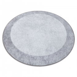 MIRO 51648.802 cirkel tæppe skal vaskes Marmor skridsikker - lysegrå 