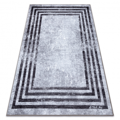 MIRO 51325.805 umývací koberec Geometrická, linky protišmykový - sivý