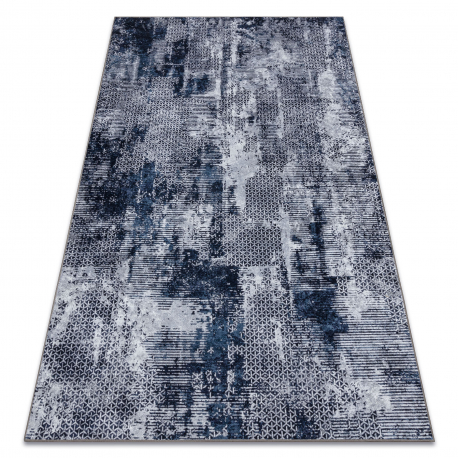 MIRO 51924.805 tapijt wasbaar Abstractie antislip - grijs / blauw