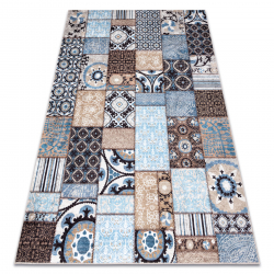 Tapis lavable MIRO 51913.802 Patchwork antidérapant - bleu / marron 