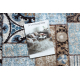 MIRO 51913.802 tapijt wasbaar Lapwerk antislip - blauw / bruin 