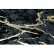 MIRO 11111.2106 πλύσιμο χαλί Μάρμαρο, glamour αντιολισθητικό - μαύρο / χρυσός