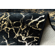 MIRO 11111.2106 Waschteppich Marmor, glamour Anti-Rutsch - schwarz / gold
