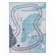 JUNIOR 52243.801 tapijt wasbaar Trein rails voor kinderen antislip - blauw
