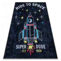 JUNIOR 52069.801 Tapete Foguete espacial para crianças antiderrapante - preto