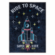 Tapis lavable JUNIOR 52069.801 Fusée spatiale pour les enfants antidérapant - noir