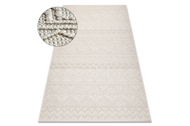 Dywan JERSEY 19234 krem - Romby, pętelkowy, strukturalny BOHO - Rozmiar : 160x220 cm