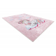 Tappeto lavabile JUNIOR 51855.804 Unicorno, nuvole per bambini antiscivolo - rosa