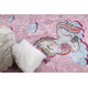 Килим за пране JUNIOR 51855.804 еднорог, облаци, за деца неплъзгащ се - розов