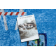 JUNIOR 51827.803 mosható szőnyeg Teherautó, kotrógép gyerekeknek csúszásgátló - kék