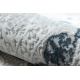 Moderne tæppe DUKE 51542 creme / blå - Roset vintage, struktureret, meget blød, frynser
