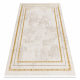 Modern tapijt DUKE 51523 crème / goud - Frame, gestructureerd, zeer zacht, franjes