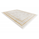 Moderne teppe DUKE 51523 krem / gull - Ramme, strukturert, veldig myk, frynser