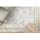 Modern tapijt DUKE 51523 crème / goud - Frame, gestructureerd, zeer zacht, franjes