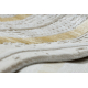 Moderne tæppe DUKE 51523 creme / guld - Ramme, struktureret, meget blød, frynser