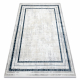 Modern tapijt DUKE 51523 crème / blauw - Frame, gestructureerd, zeer zacht, franjes