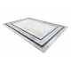 Moderný koberec DUKE 51523 krémová / modrá - Rám, štruktúrovaný, veľmi jemný, strapce