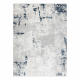 Modern matta DUKE 51378 kräm / blå - Betong, sten strukturerad, mycket mjuk, fransar